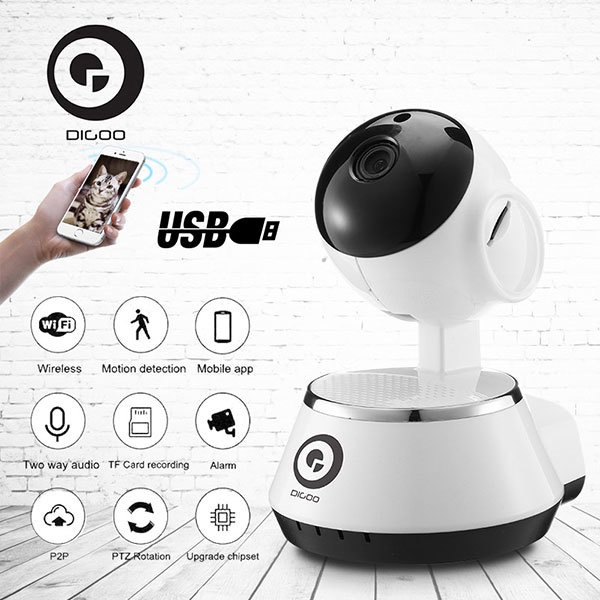 Digoo BB-M1 Wireless WiFi USB Baby Monitor Alarm Home Security IP Camera HD 720P Audio Onvif