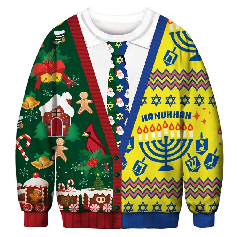 2018 New Men's and Women's Christmas Collection 3D Printed Sweater Men's Hoodie Long Sleeve Women's Pullover BFT033