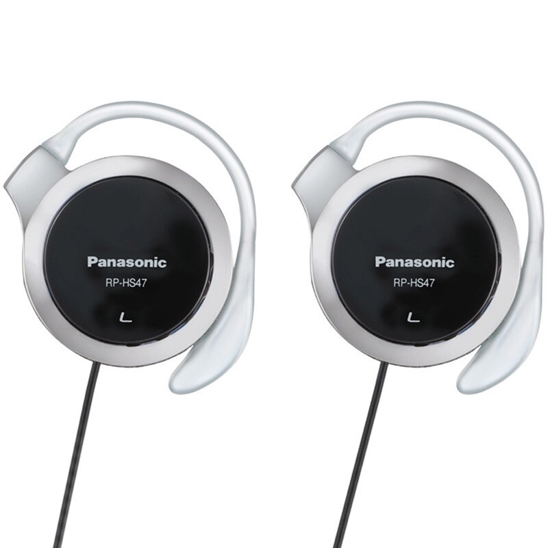 Panasonic (Panasonic) RP-HS47 black ear hanging sports headset wear comfortable ultra-thin ultra-light design sound full and clear