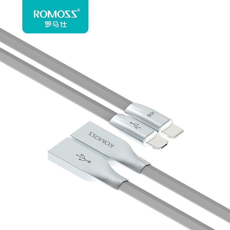Original ROMOSS Rolink Hybrid 8pin and Micro USB Cable For iPhone iPad Samsung Xiaomi Huawei Moto LG