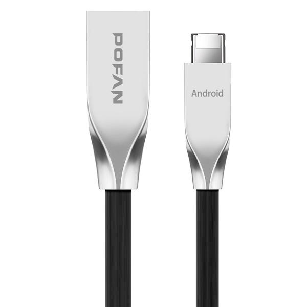 POFAN 3D Zinc Alloy 2 in 1 1M 2.4A 8pin and Micro USB Cable for iPhone Samsung Xiaomi