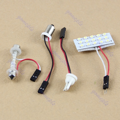 T10 BA9S 15 LED 3528 SMD Interior Room Dome Door Car Panel Lamp Bulb White Light