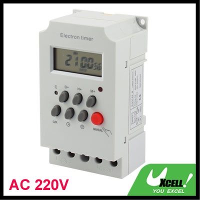 25A Output Control Digital LCD Weekly Timer Switch AC 220V KG316T-II
