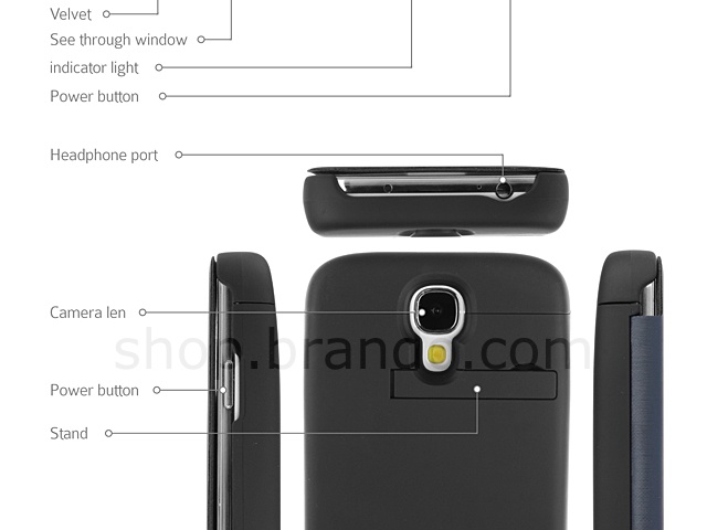 Power Case For Samsung Galaxy S4 with Cover - 4500mAh