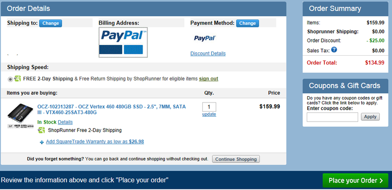 OCZ Vertex 460 480GB SSD $135-- Tiger Direct