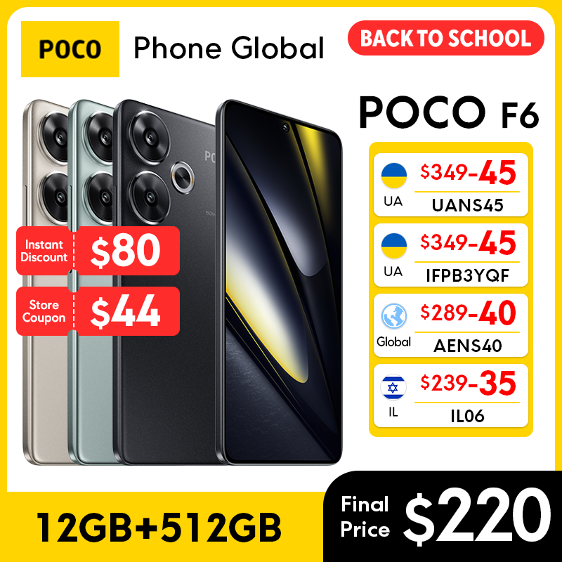 POCO F6 5G Global Version Cellphone 90W turbo charging 120Hz Flow AMOLED display 50MP camera system with OIS Snapdragon 8s Gen 3