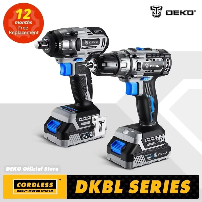 DEKO 20V Brushless Wrench Brushless Cordless Drill Mini Electric Screwdriver 350N.m Impact Wrench for Home DIY - AliExpress 1420