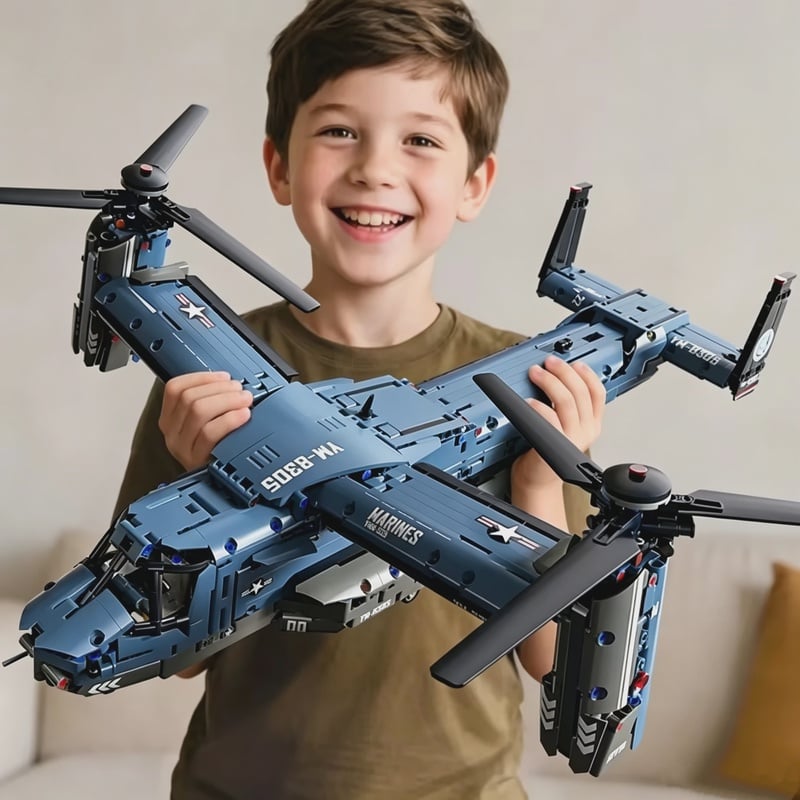 Military V-22 Osprey Tiltrotor Building Block Set Large High-Simulation Pulley Aircraft Model Propeller DIY Building Blocks - AliExpress 26