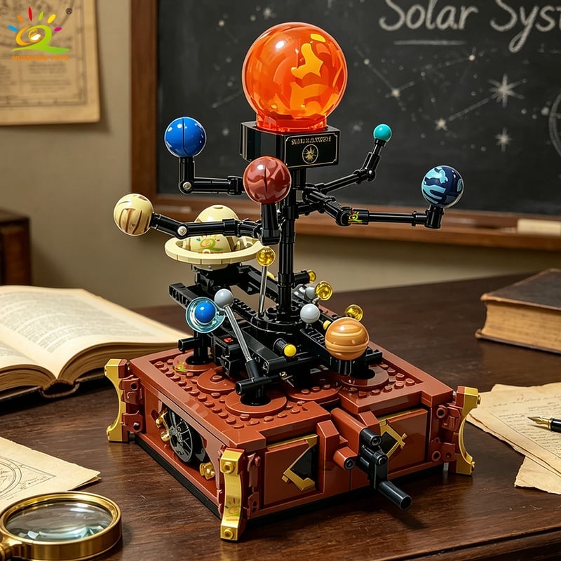 HUIQIBAO MOC Space Solar System Orbit Planet Model Small Building Block Aerospace Ornament Brick Toy For Children Desk Decor. - AliExpress 26