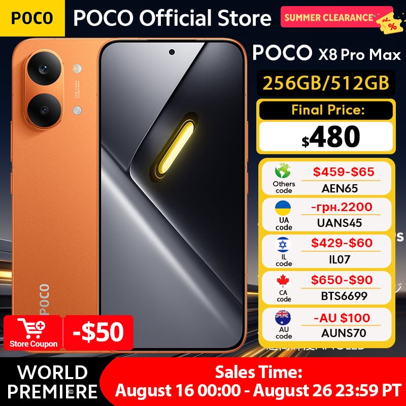 【World Premiere】Global Version POCO X8 Pro Max 8500mAh Smartphone Dimensity 9500s 6.83'' 1.5K 120Hz Ultra-Bright AMOLED Display - AliExpress 509