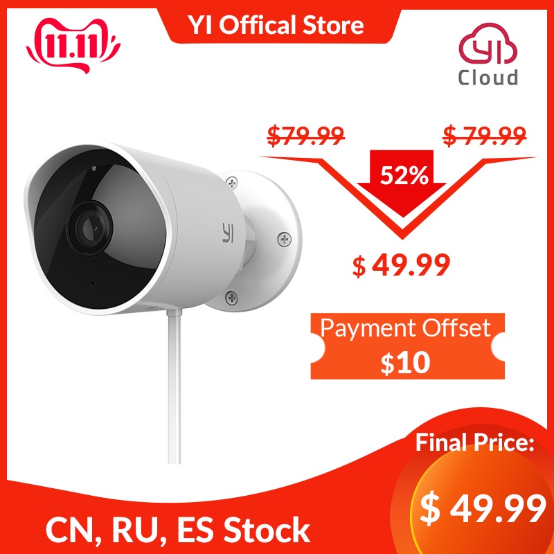 YI Outdoor Security Camera SD Card Slot &Cloud; IP Cam Wireless 1080p Waterproof Night Vision Security Surveillance System White-in Surveillance Cameras from Security & Protection on AliExpress - 11.11_Double 11_Singles' Day