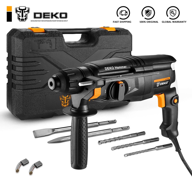 DEKO DKRH26H2 Multifunctional Rotary Hammer with BMC&6pcs; Accessories Electric Demolition Hammer Impact Drill Punch Power Tools|Electric Hammers| - AliExpress