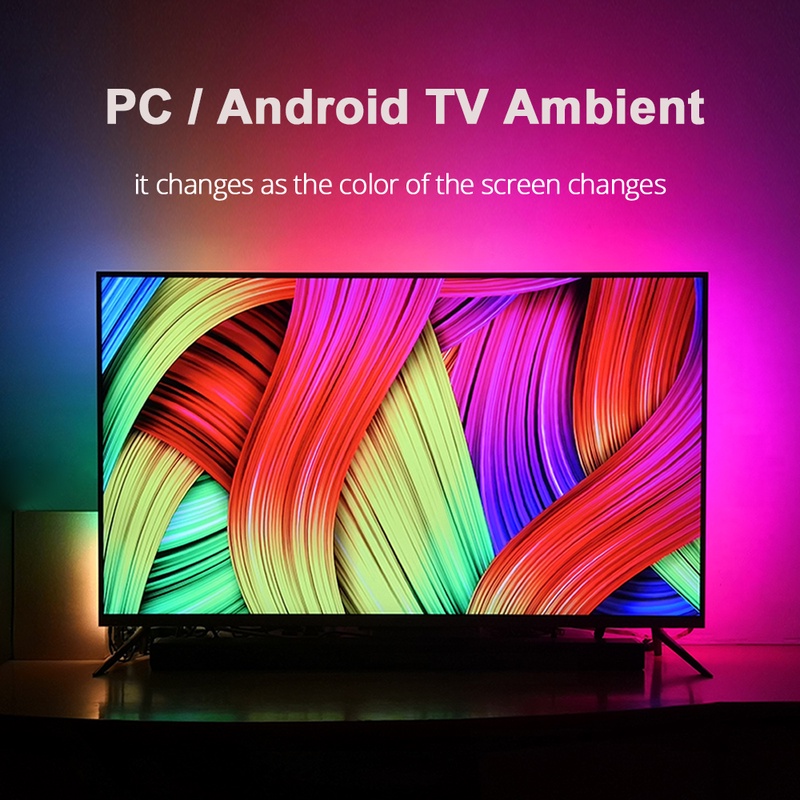 DIY Ambient TV PC Dream Screen USB LED Strip HDTV Computer Monitor Backlight Addressable WS2812B LED Strip 1/2/3/4/5m Full Set|LED Strips| - AliExpress