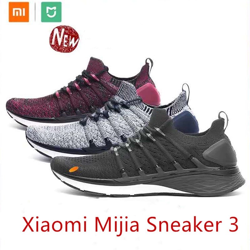 Hot Xiaomi Mijia Sneaker 3 Men Running Shoes Fishbone Lock System Elastic Knitting Vamp for Outdoor Sports Shock absorbing Sole|Running Shoes| - AliExpress