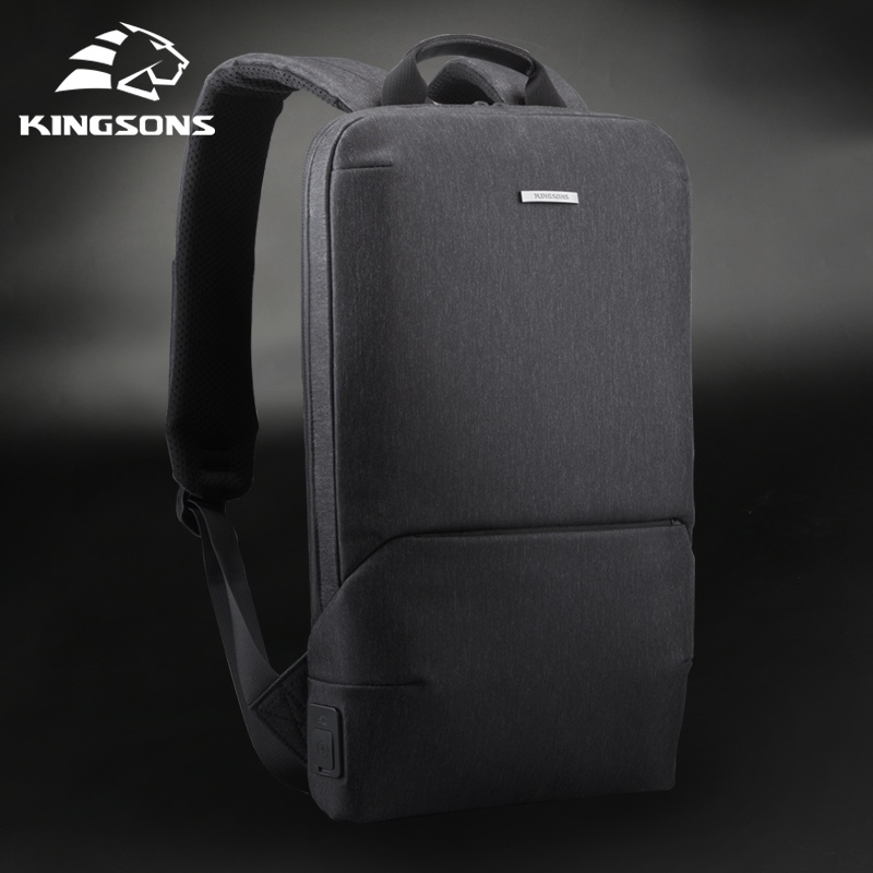 Kingsons New Thin Laptop Backpacks 15'' Men Women Backpack Office Work Business Bag Unisex Gray Ultralight Schoolbag With USB|Backpacks| - AliExpress