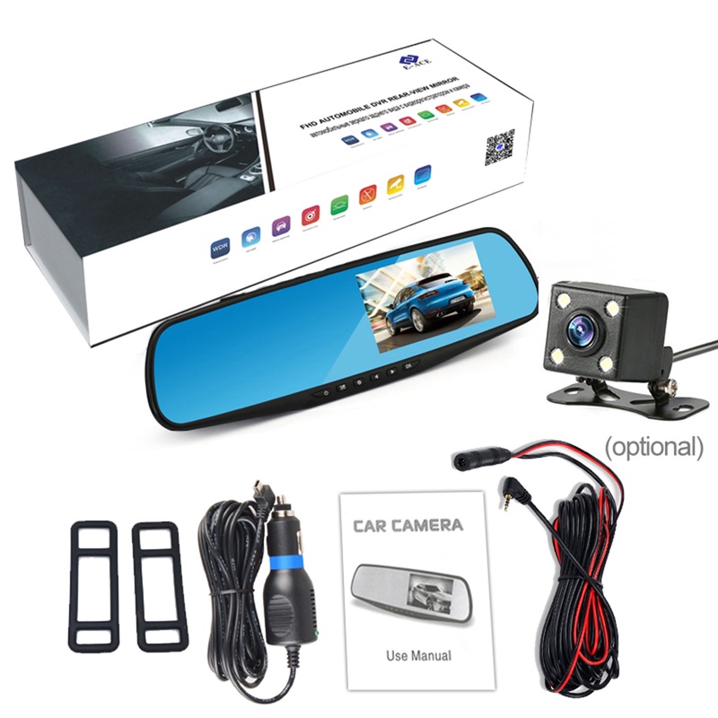 XIAOMI Full HD 1080P Car Dvr Camera Auto 4.3 Inch Rearview Mirror Digital Video Recorder Dual Lens Registratory Camcorder