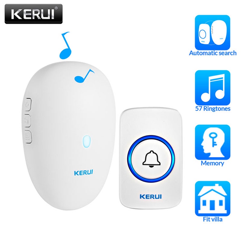KERUI Home Security Welcome wireless Doorbell smart 57chime doorbell waterproof 300m remote EU US Plug Wireless Button Doorbell-in Doorbell from Security & Protection on AliExpress