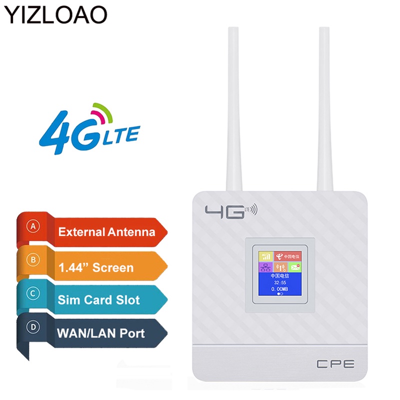 YIZLOAO CPE 4G Wifi Router 4G GSM Gateway FDD TDD LTE WCDMA Wireless Modem Router Sim External Antennas WAN/LAN Port Hotspots|Modem-Router Combos| - AliExpress