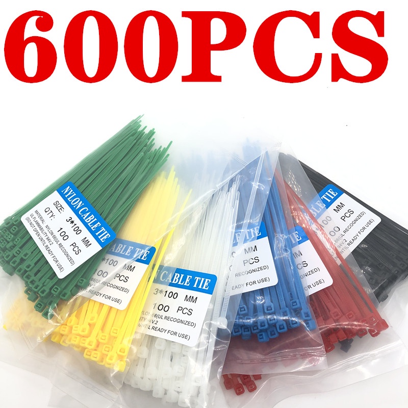 100 600Pcs Color 3x100mm Nylon Black Self Locking Cable Ties Color Plastic Zip Ties Cable Ties Cable Organizer Wire Strap| | - AliExpress