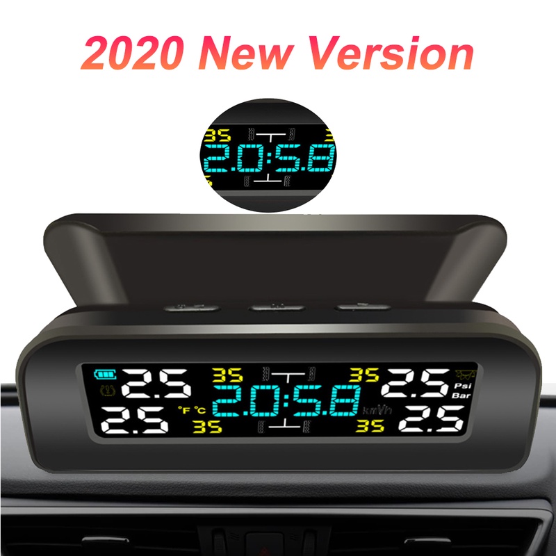 האוניברסלי TPMS אלחוטי צמיג לחץ ניטור מערכת שמש כוח שעון LCD תצוגת 4 חיצוני חיישן צמיג לחץ חיישנים|התראת לחץ אוויר בצמיגים| - AliExpress