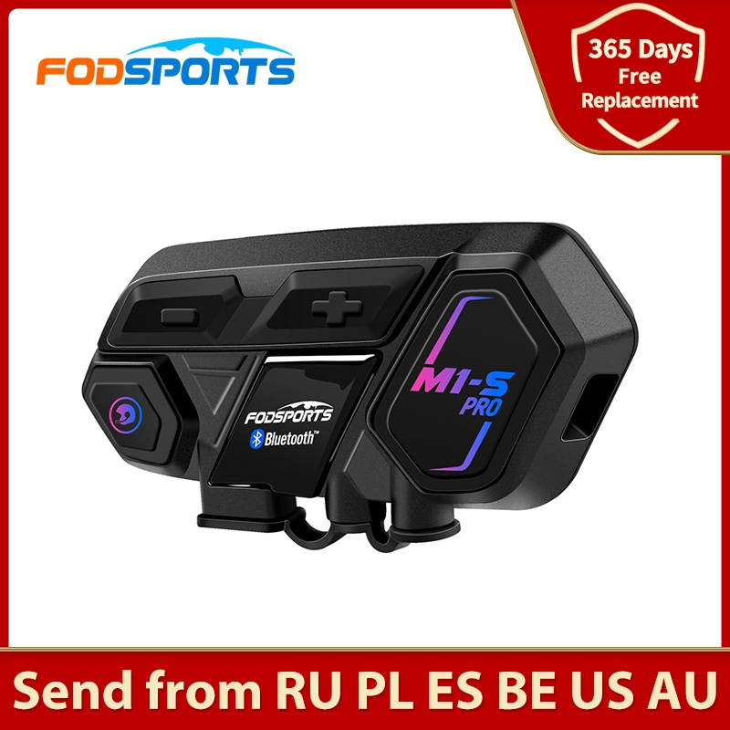 Fodsports M1 S Pro Helmet Intercom Headset Motorcycle Waterproof Bluetooth Interphone 8 Rider 2000M Wireless Intercomunicador|4 riders|motorbike intercomintercom bluetooth - AliExpress