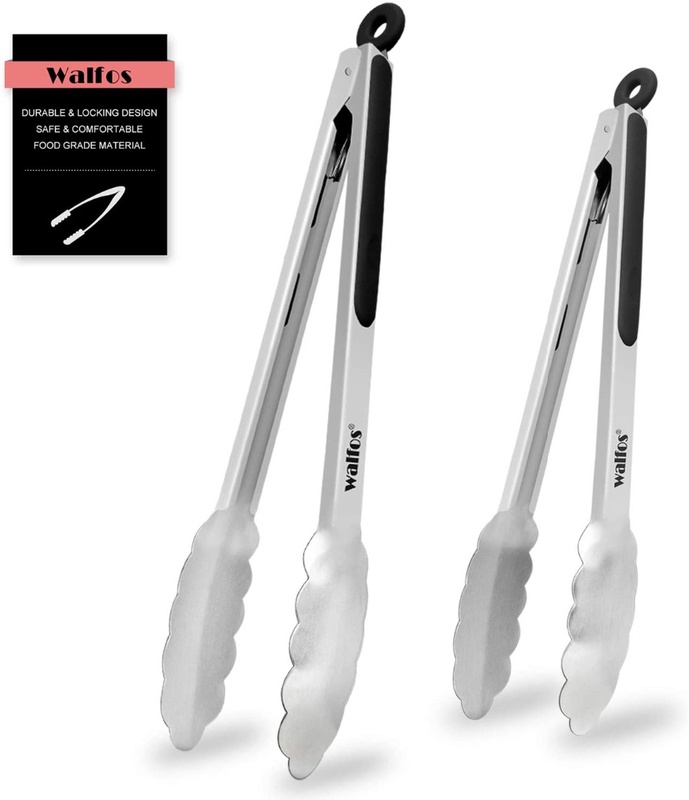 Walfos Extra Long Stainless Steel Bbq Tongs Salad Food Clips Bread Pasta Serving Tongs Non-stick Kitchen Cooking Tools - Utensils - AliExpress