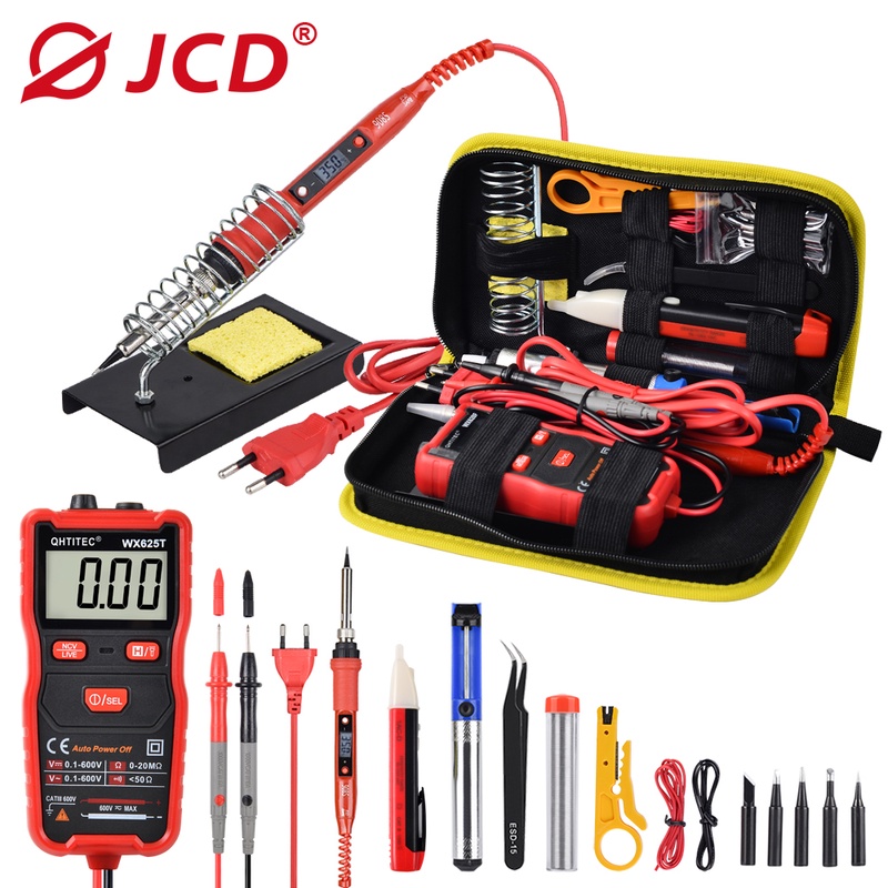 JCD Electric Soldering Iron kit Adjustable Temperature 220V 80W Welding Solder Rework Station With Multimeter Repair Tools 908S|Electric Soldering Irons| - AliExpress