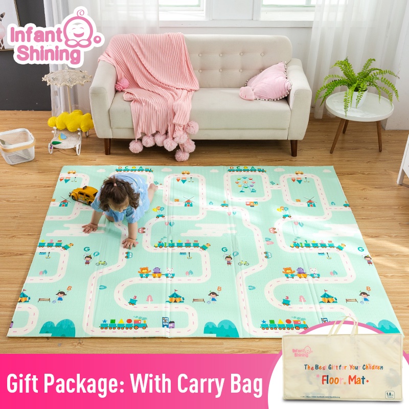 תינוקות הניצוץ מעובה 1.5cm Play Mat 200*180cm מתקפל קריקטורה תינוק Playmat ילדי זחילה Pad פאזל ללא להחליק משחק Pad|מחצלות משחק| - AliExpress