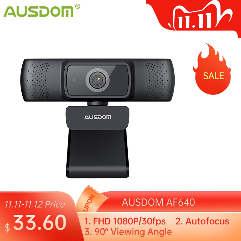 AUSDOM AF640 Full HD 1080P Webcam Auto Focus with Noise Cancelling Microphone Web Camera For Windows Mac|Webcams| - AliExpress