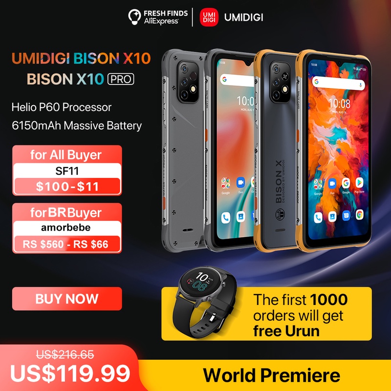 [World Premiere] UMIDIGI BISON X10 X10 Pro Global Version Rugged Smartphone IP68 64GB/128GB NFC 20MP Triple Camera 6150mAh Phone|Cellphones| - AliExpress