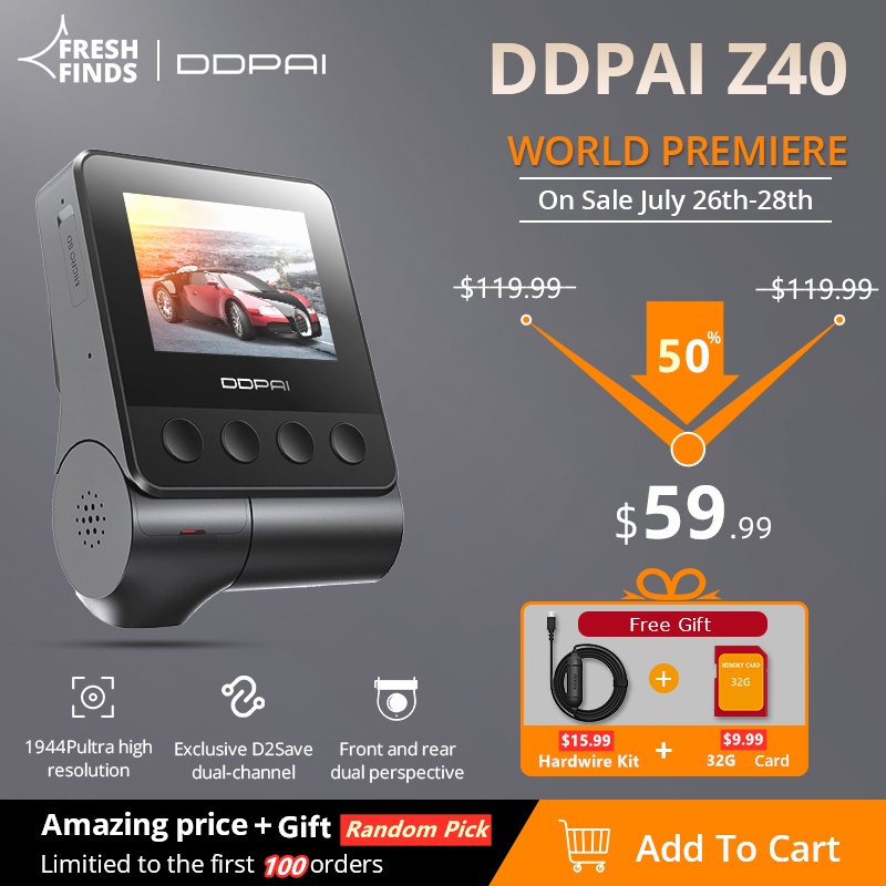 DDPAI Z40 Dash Cam Dual Car Camera Recorder Sony IMX335 1944P HD Video GPS Tracking 360 Rotation Wifi DVR 24H Parking Protector|DVR/Dash Camera| - AliExpress
