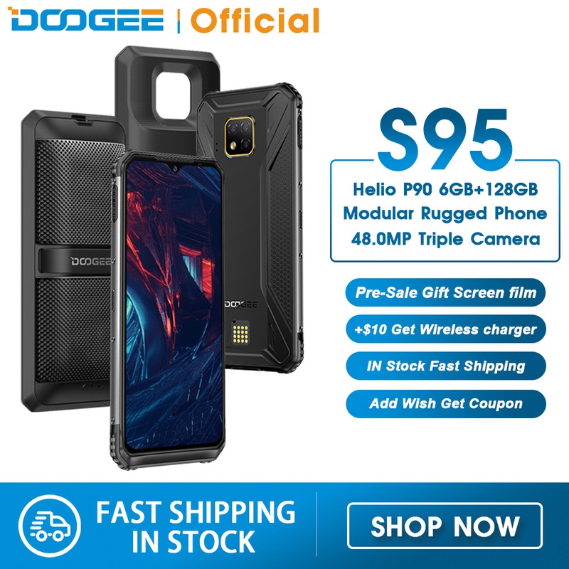 DOOGEE S95 IP68 Modular Rugged Mobile Phone 6.3inch Display Helio P90 Octa Core 6GB 128GB 48MP Triple Camera Android 9.0 5150mAh|Cellphones| - AliExpress