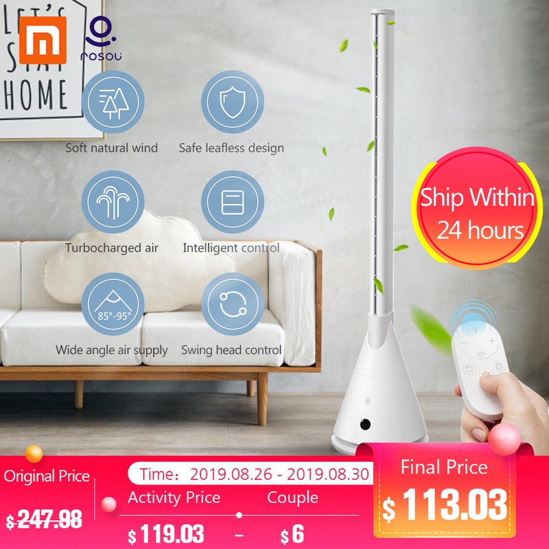 New Xiaomi Rosou SS4 Intelligent Bladeless Fan Mijia APP Control/Remote Control 11 Speed Natural Wind Timing Fan For Home Office-in Fans from Home Appliances on Aliexpress.com | Alibaba Group