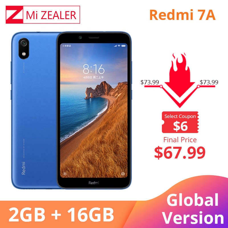 Global Version Original Redmi 7A Mobile Phone 2GB 16GB Smartphone Snapdargon 439 Octa core 5.45
