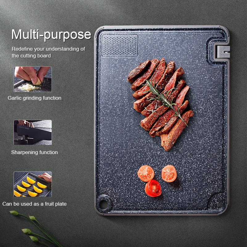 Double Sided Cutting Board Multifunctional antibacterial mildew proof Plastic cutting board Kitchen drain chopping board marble|Chopping Blocks| - AliExpress