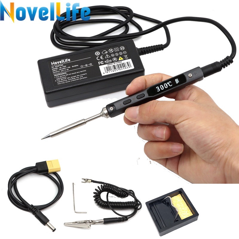 Original TS100 65W Mini Electric Soldering Iron Station Adjustable Temperature Digital Display with Solder Tip 24V Power Supply|Electric Soldering Irons| - AliExpress