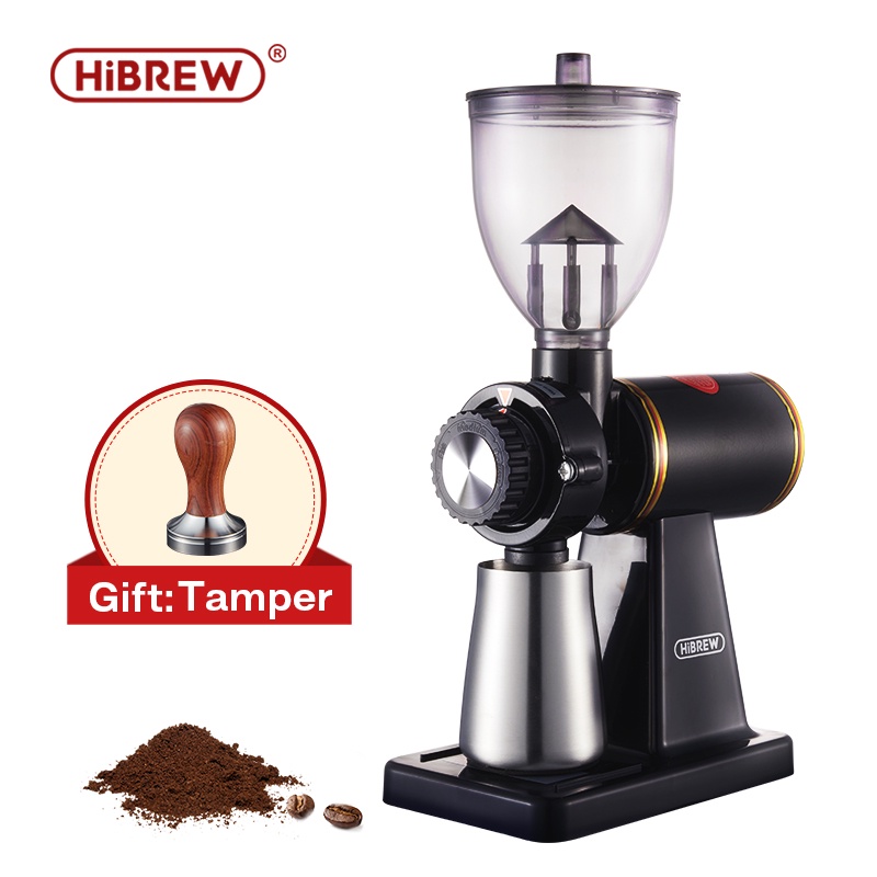 HiBREW 8 Settings Electric Coffee Bean Grinder for Espresso or American Drip coffee Durable Flat Burr Die casting Housing G1|Coffee Makers| - AliExpress