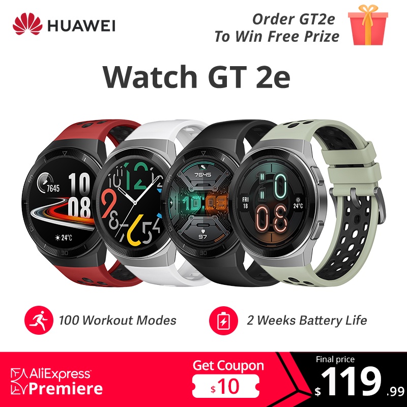 Original HUAWEI WATCH GT 2e 100 Sport Modes gt2e 5ATM Smart Watch 1.39