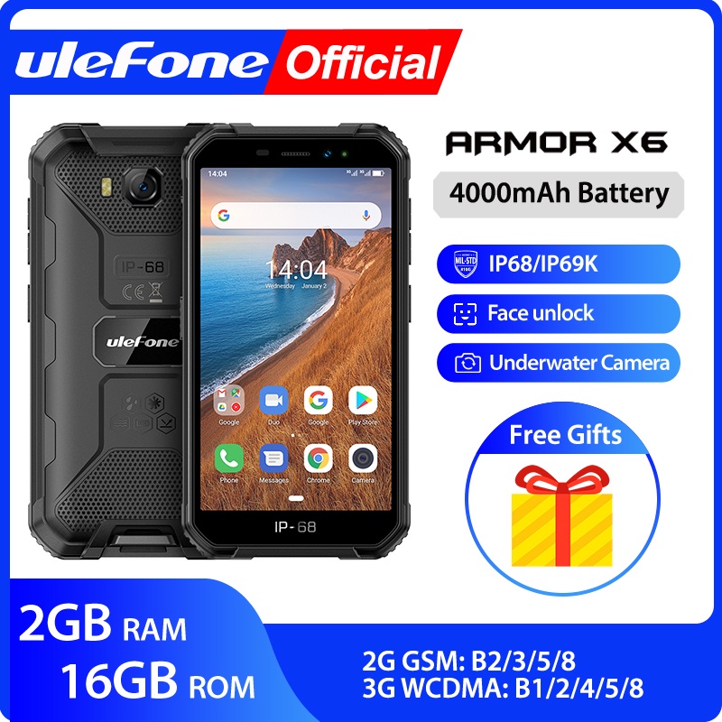 Ulefone Armor X6 ip68 MT6580 Rugged Waterproof Smartphone Android 9.0 Cell Phone Quad core 2GB 16GB 3G Mobile Phone on AliExpress
