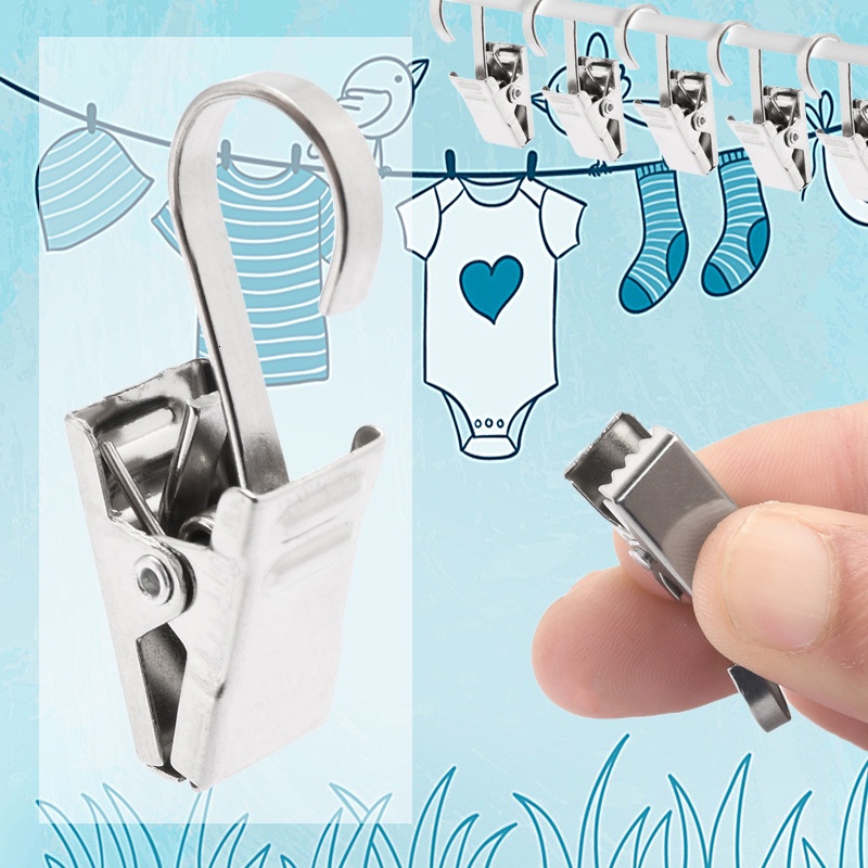 10 Pcs/lot Stainless Steel Clips Hook For Curtain Photos Home Decoration Hanger Household on AliExpress
