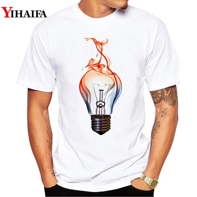 YIHAIFA Brand Men's T shirts Summer Fashion Light Bulb Gym Print T Shirt Oversized Cotton S 4XL 5XL Men Casual Man Tees Shirts|T-Shirts| - AliExpress