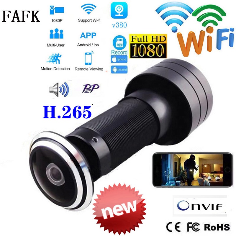V380 Door Eye Hole Security 1080P HD 1.7mm Lens Wide Angle FishEye CCTV Network Mini Peephole Door WifI Camera P2P ONVIF|Surveillance Cameras| - AliExpress