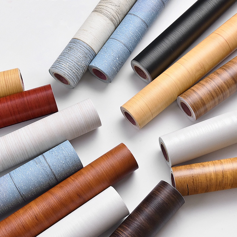 5M/10M PVC wood grain wallpaper for Kitchen reconditioned clothes closet closet door furniture for home office Decor Stickers|Wallpapers| - AliExpress