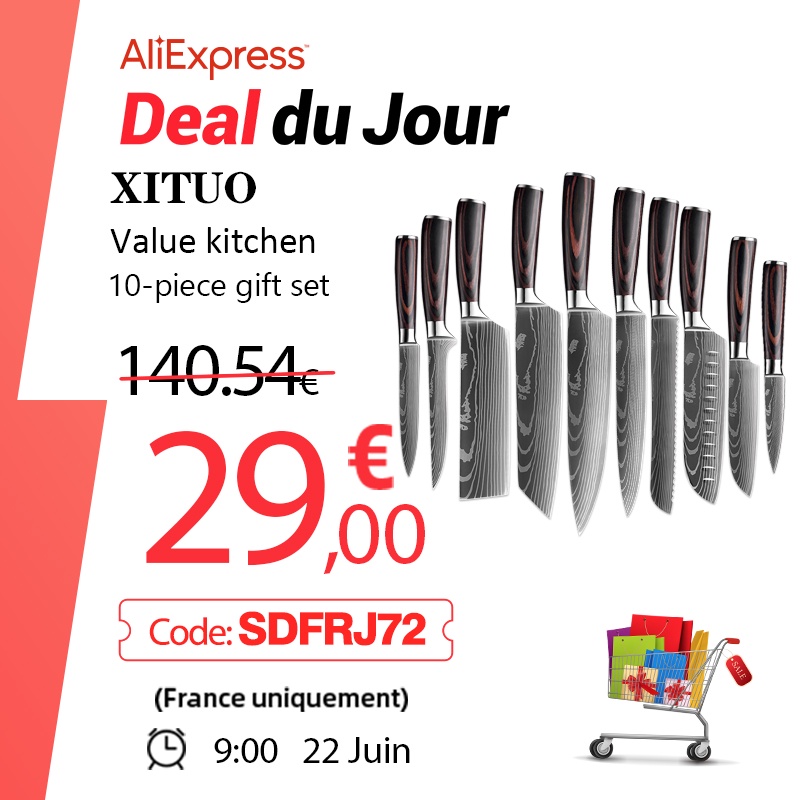 XITUO Chef knife 1 10 Pcs Set Kitchen Knives Laser Damascus Pattern Sharp Japanese Santoku Knife Cleaver Slicing Utility Knife|damascus chef knife|japanese kitchen kniveschef knife - AliExpress