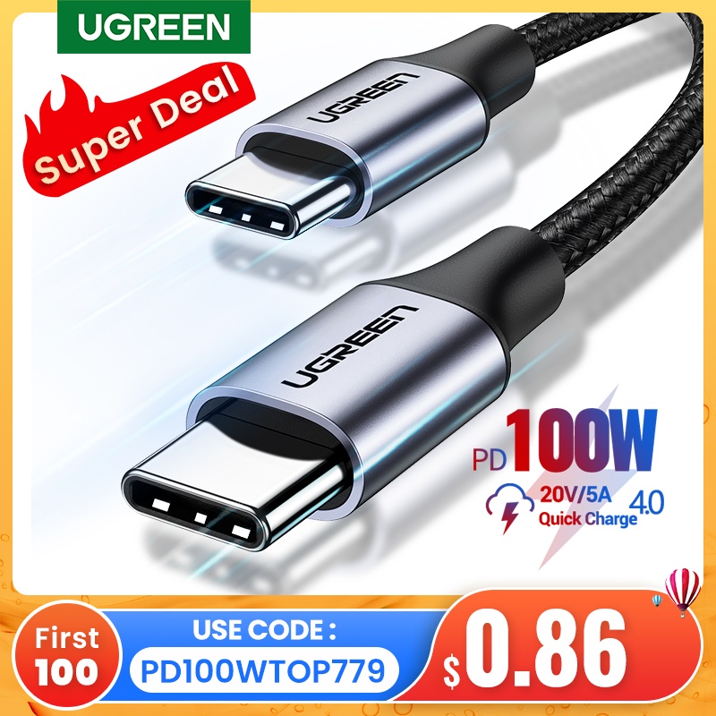 Ugreen USB C to USB Type C for Samsung S20 PD 100W 60W Cable for MacBook iPad Pro Quick Charge 4.0 USB C Fast USB Charge Cord|Mobile Phone Cables| - AliExpress