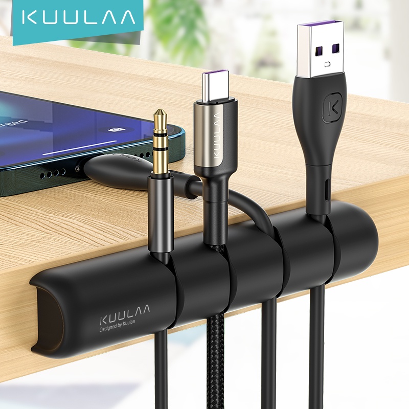KUULAA Cable Organizer Silicone USB Cable Winder Desktop Tidy Management Clips Cable Holder for Mouse Headphone Wire|Phone Cable Organizer| - AliExpress