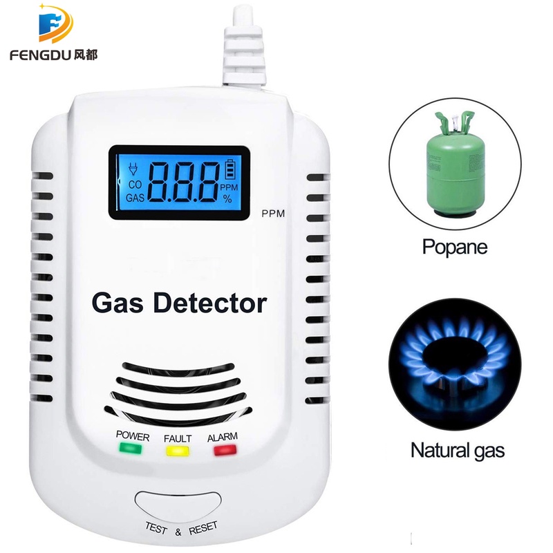 GAS DETECTOR Voice Warning Kitchen Alarm Kit Independent EU Plug in Combustible Natural LCD Display GAS LEAK SENSOR Alarm|Sensor & Detector| - AliExpress