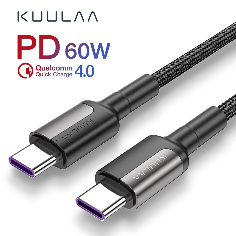 KUULAA USB Type C to USB Type C Cable For Xiaomi Redmi Note 8 7 60W PD QC 4.0 Quick Charge USB C Cable For Samsung Galaxy S10 S9-in Mobile Phone Cables from Cellphones & Telecommunications on AliExpress