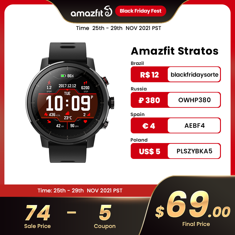 Original Amazfit Stratos Smartwatch Smart Watch GPS Calorie Count 50M Waterproof for Android iOS Phone|Smart Watches| - AliExpress