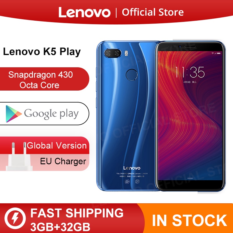 Stock Global Version Lenovo K5 Play 3GB 32GB Snapdragon 430 Octa Core Smartphone 1.4G 5.7